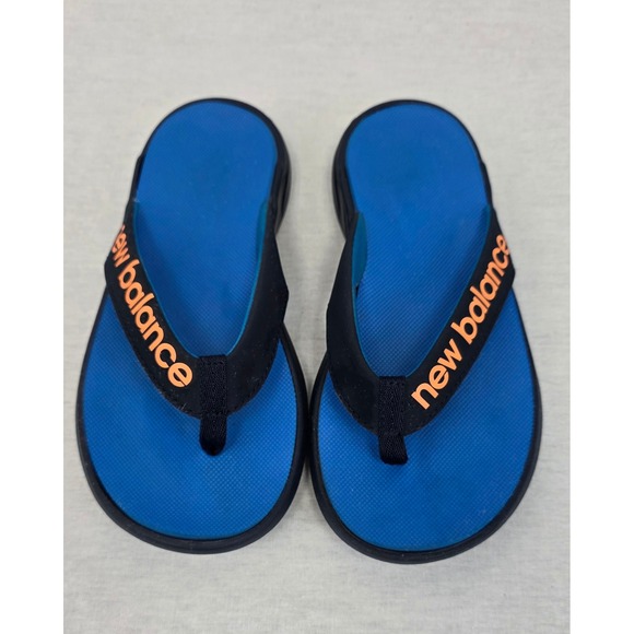 New Balance Other - Kids New Balance Blue Orange Logo Flip Flops Sandals Size 2 Youth